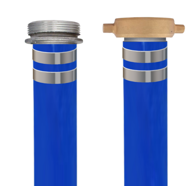 Blue PVC Discharge Hose - 4" x 50' - Industrial Grade, Textile Reinforced, Resistant to Chemicals, -5°F to 170°F - 70 PSI - 03:01:00 Safety Ratio