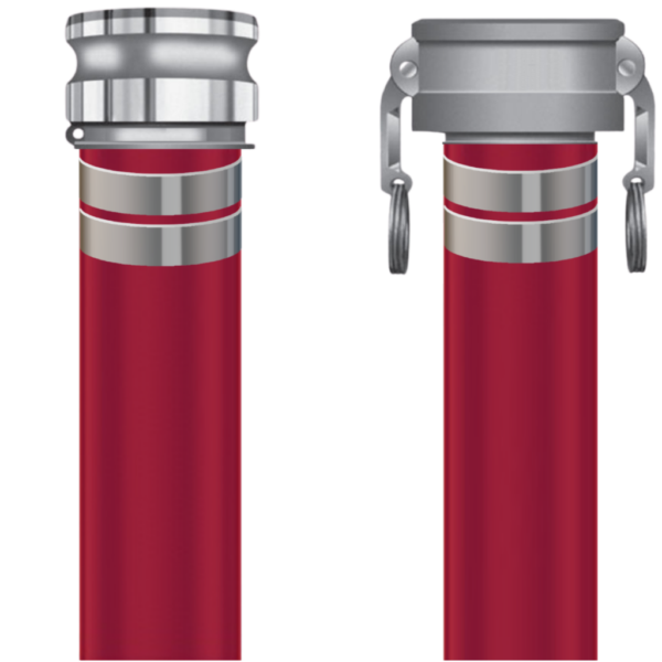 Heavy-Duty Red Water Discharge Hose for Industrial Applications | 2" x 50' PVC Tube & Cover, TEXTILE Reinforcement, -5°F to 170°F, 150 PSI - 1010-200-0600-AL-CXE