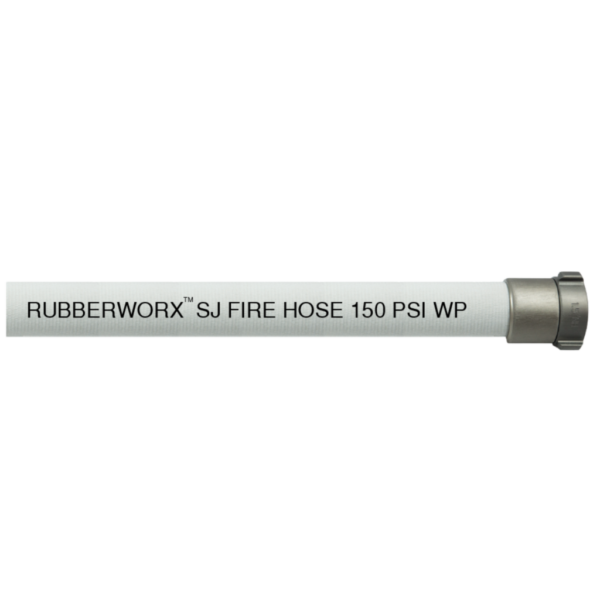 Heavy-Duty Single Jacket Fire Hose -  for Construction, Agriculture, and Industrial Use - NR Tube with Polyester Jacket for Chemical Residuals - 2" ID, 150 PSI