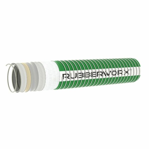 1C01205-1200 Heavy-Duty Composite Water Suction Hose - 12" ID, Galvanized Inner Helix, 200 psi - Ideal for Sewer Bypass and Dewatering