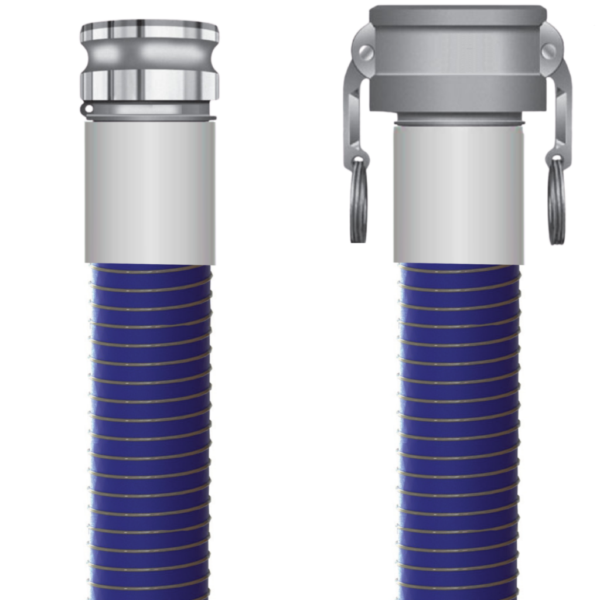 Heavy Duty Suction & Discharge Composite Hose - Petroleum Transfer - 3" ID x 3.36" OD - 250 psi - Natural Polypropylene Tube - Galvanized Helix -40°F to 212°F - 2C01-0300-0240-AL-CXE