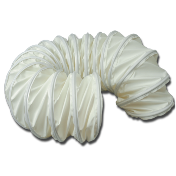 Sewn Ducting for Temporary Air Systems - PVC Polyester with Steel Helix - 25ft Length, 10in ID, 29in Vac Rating - UL94VTM-O, NFPA701 Compliant