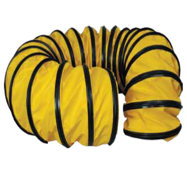 PVC Polyester Sewn Ducting for Temporary Air Systems - Flame Resistant & Flexible | 25ft Length, 16in ID, Steel Helix, 6in Pitch - D005224-1600