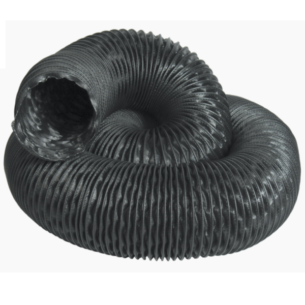 D006224-1400 Sewn Air Ducting for Temporary Heating Systems - Polyurethane with Polyester Fabric, UL94VTM-O Flame Resistant, 25ft Length, Steel Helix, -60°F to 400°F Temperature Range