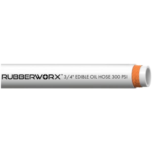 PTFE & Silicon Heavy-Duty Edible Oil Transfer Hose | Resists High Heat up to 350°F | 0.5in ID, 1.05in OD, 300psi, 6in Bend Radius - F021105-050
