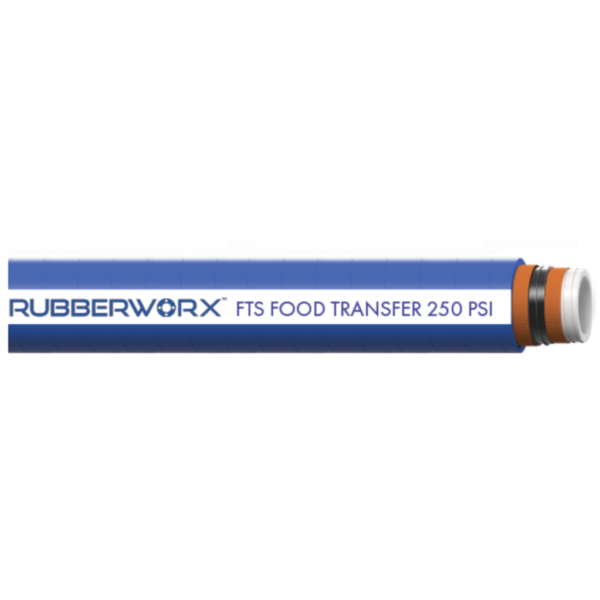 FTS3103-250 Heavy-Duty Food Suction and Discharge Hose | White Nitrile/PVC Blend FDA Tube | Steel Helix | 2.5" ID, 250psi, -25°F to 230°F