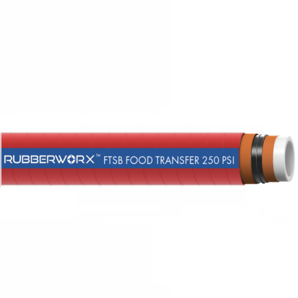 FTSB103-400 Heavy-Duty Food Suction and Discharge Hose - White Chlorobutyl Tube Meets FDA Requirements - 4" ID x 4.56" OD - 250 PSI
