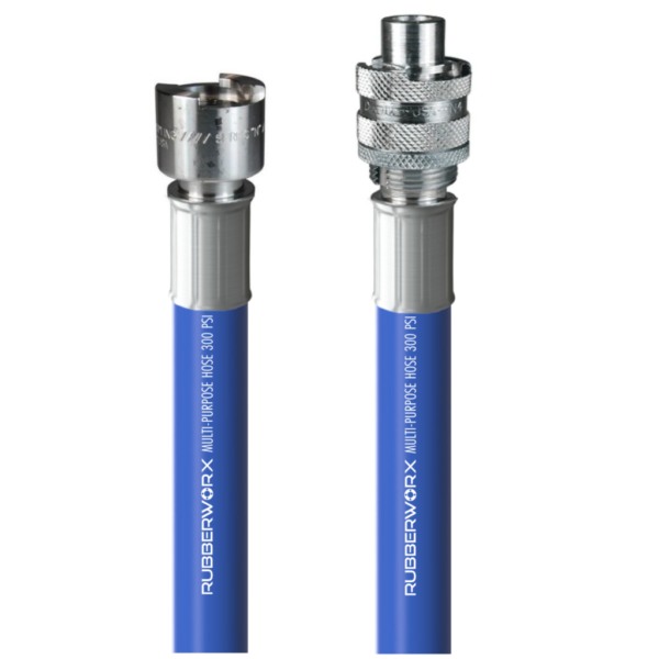 EPDM Economy Air Service Hose with Bowes Nitrogen Service Couplings - 0.75" ID, 250 PSI, -40°F to 210°F - M003B-0075-0600-BOWES-BOWES